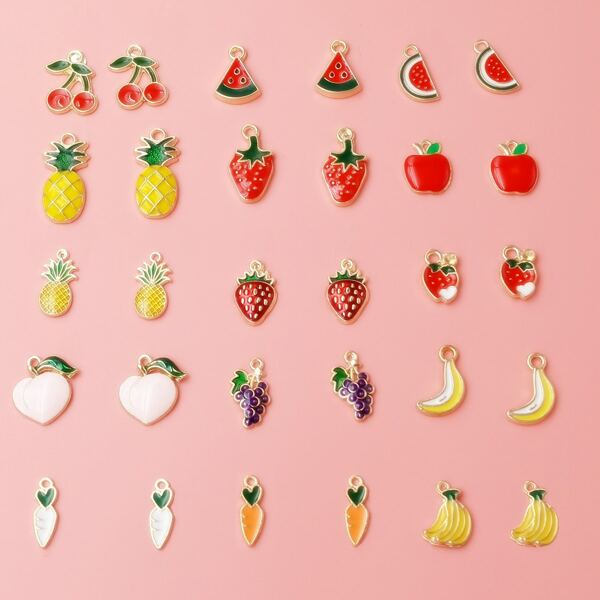 

30pcs Fruit Decor DIY Jewelry Accessory, Multicolor