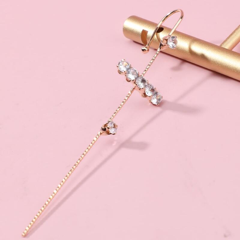 

Rhinestone Decor Ear Cuff, Gold