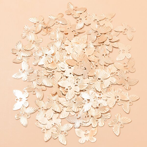 

100pcs Butterfly DIY Pendant, Gold
