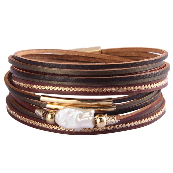 

PU Leather Layered Fish Decor Bracelet, Multicolor