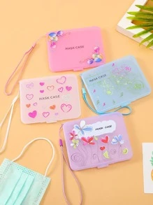 1入組愛心圖案隨機口罩盒 - 彩色 - 查看 1