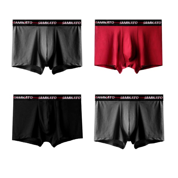 

Men 4pcs Letter Graphic Boxer Brief, Multicolor