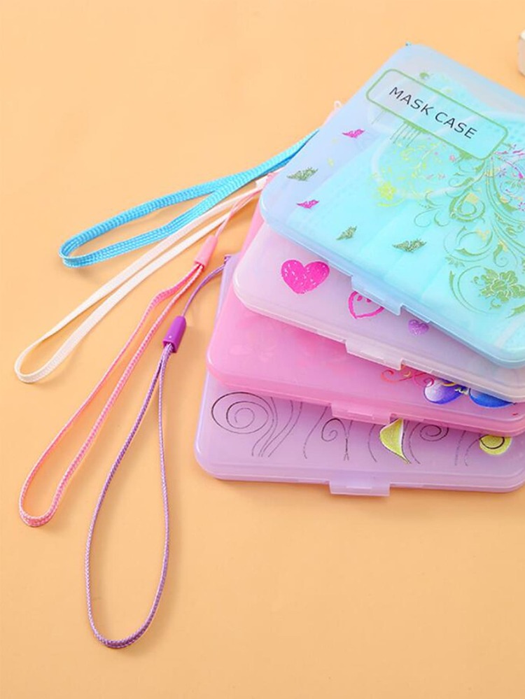 1入組愛心圖案隨機口罩盒 - 彩色 - 查看 5