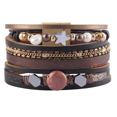Faux Pearl Decor Layered Bracelet