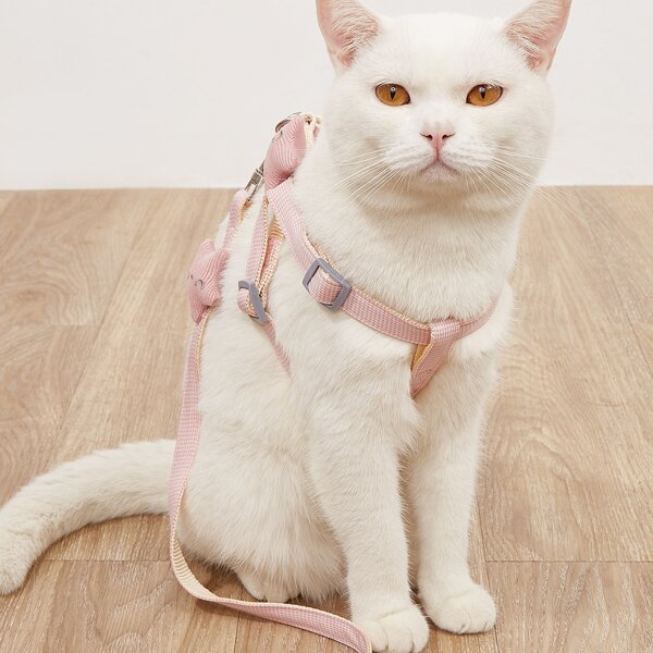 

1pc Star Detail Pet Harness & 1pc Leash, Multicolor