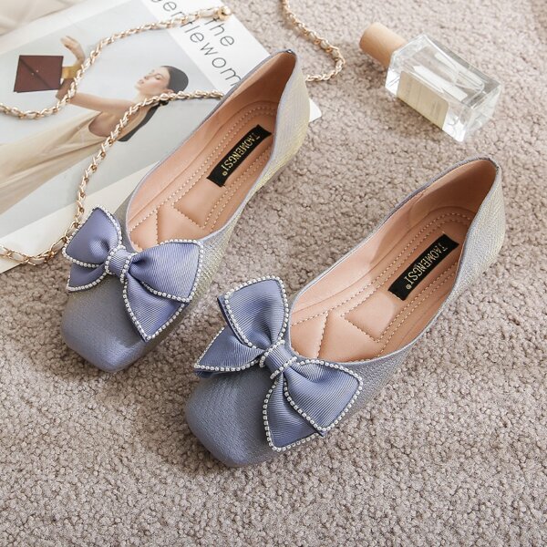 

Bow Decor Flats, Mauve purple