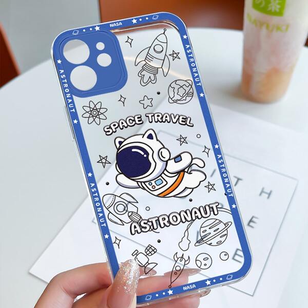 

Cartoon Astronaut Clear Phone Case