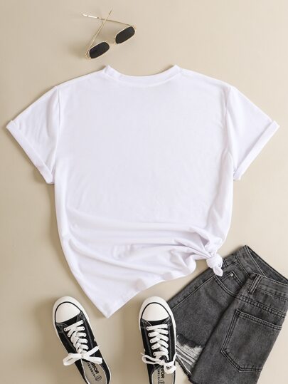 Camiseta con estampado de corazón | Mode de Mujer | SHEIN España