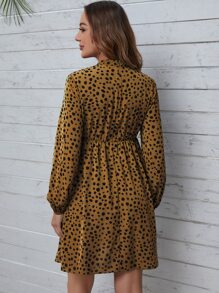 SHEIN Maternity Allover Print Mock Neck Dress - Multicolor - View 2