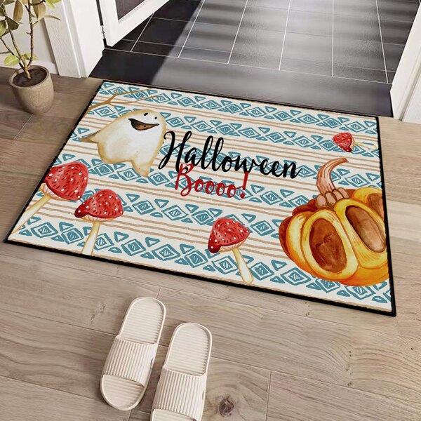 

Halloween Ghost & Letter Graphic Floor Mat, Multicolor