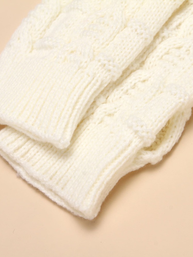 素色露指手套 - 白色 - 查看 3