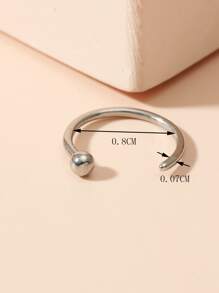 不銹鋼鼻環 - 銀色 - 查看 3