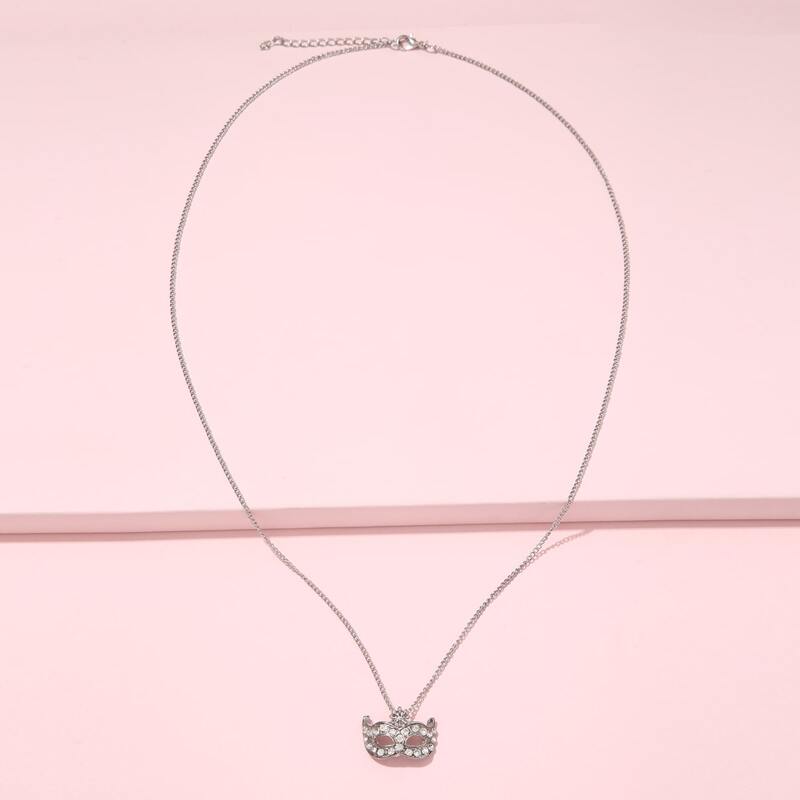 

Mask Decor Chain Necklace, Silver