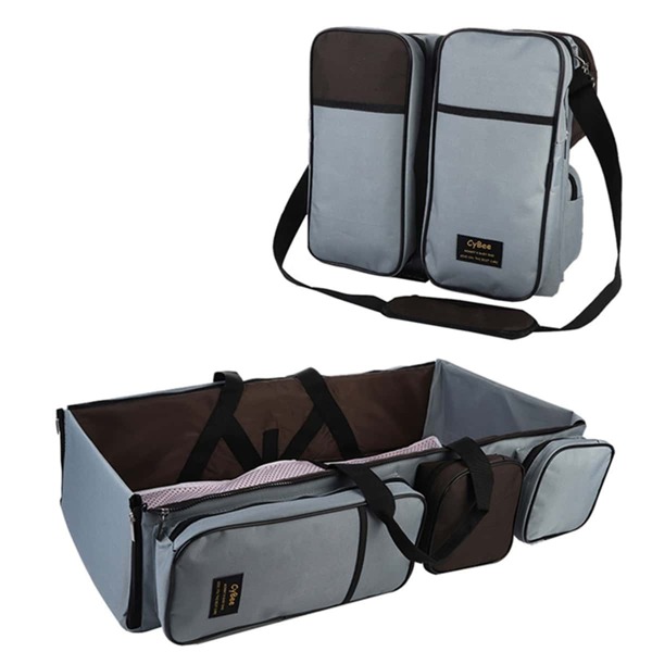 

2pcs Foldable Diaper Bag, Multicolor
