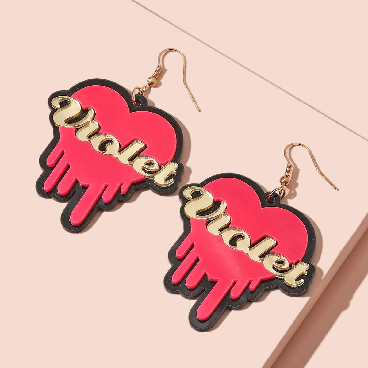 

Letter Graphic Drop Earrings, Multicolor