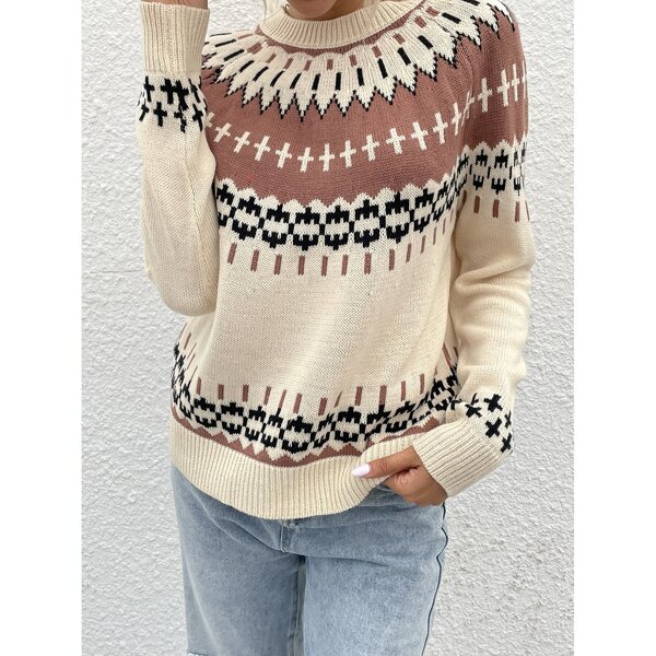 

Fair Isle Pattern Sweater, Multicolor