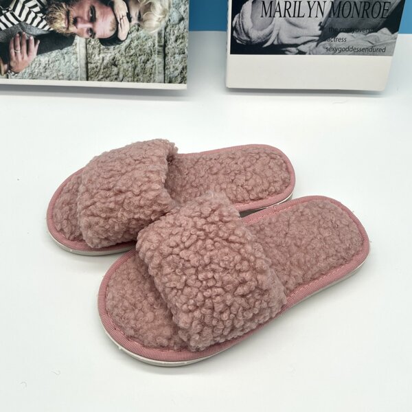 

Girls Fluffy Home Slippers, Pink