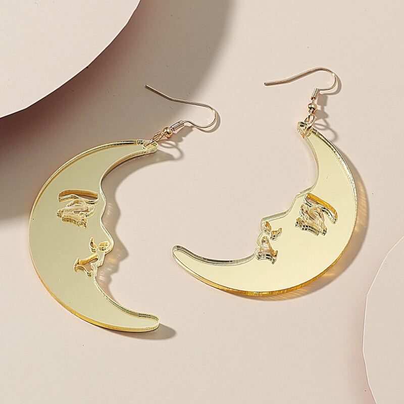 

Moon Drop Earrings, Gold