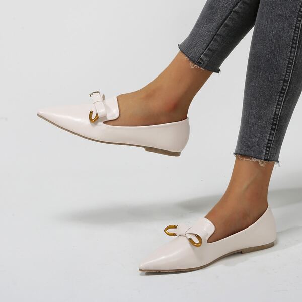 

Knot Decor Loafers, Beige