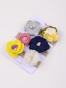 Băng đô trang trí hoa 6 mảnh cho bé - Nhiều màu - Xem 2