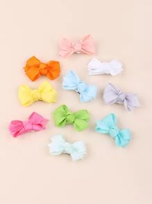 嬰兒10入組蝴蝶結髮夾 - 彩色 - 查看 1