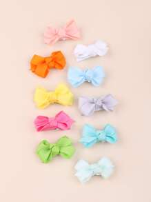 嬰兒10入組蝴蝶結髮夾 - 彩色 - 查看 2
