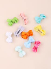嬰兒10入組蝴蝶結髮夾 - 彩色 - 查看 3