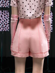 LI WEN 高腰頂針短褲 - 淺粉色 - 查看 2