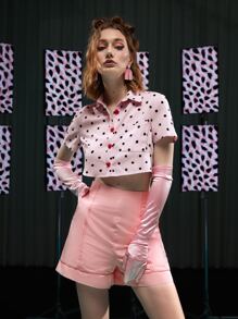 LI WEN 高腰頂針短褲 - 淺粉色 - 查看 6