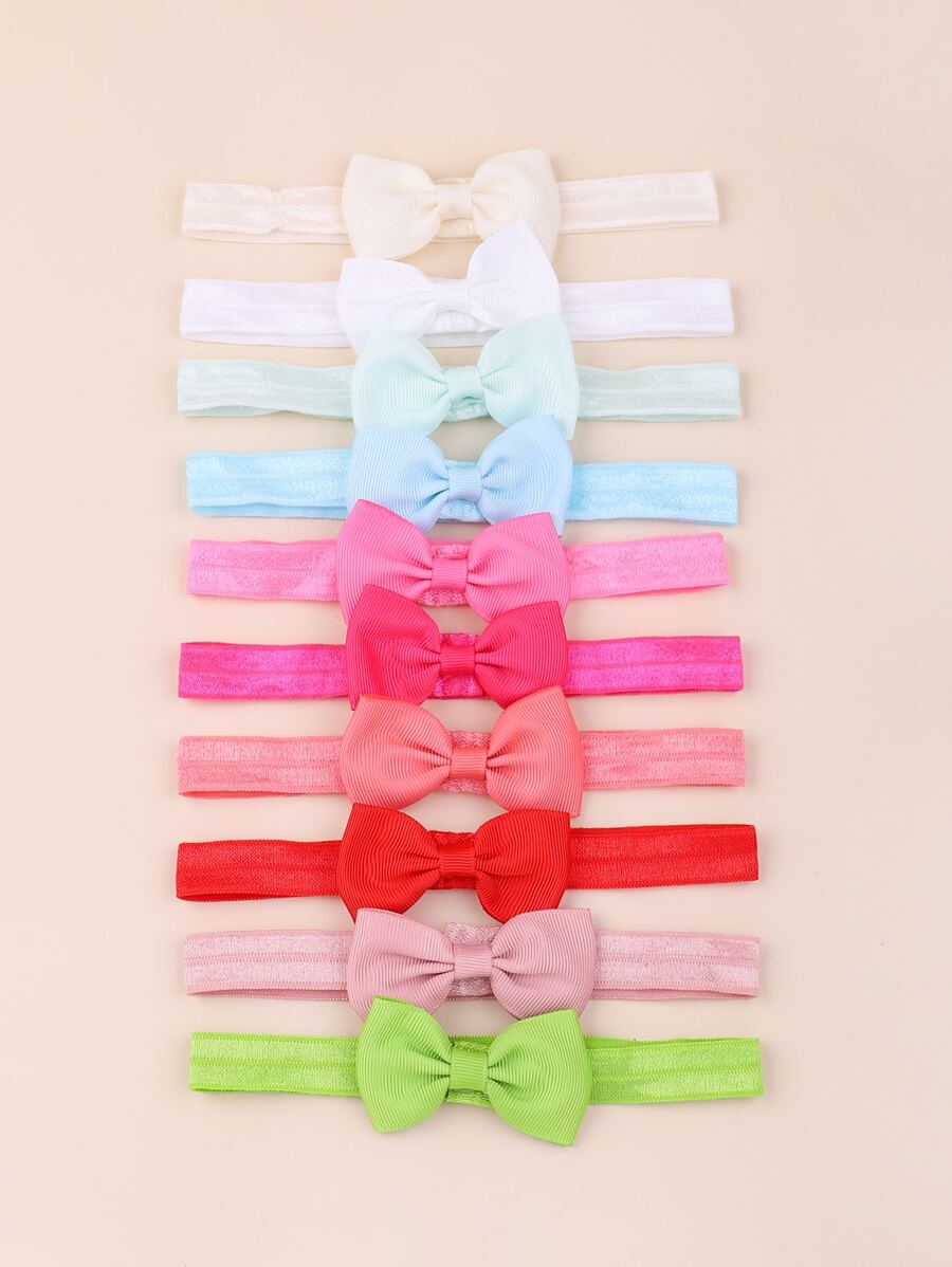 bilicaca 10pcs/Pack Baby Headband, Practical & Versatile, Minimalist Design - Multicolor - View 1