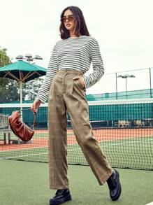 Easelle Blusa a rayas de dos tonos - Blanco y Negro - Ver 3