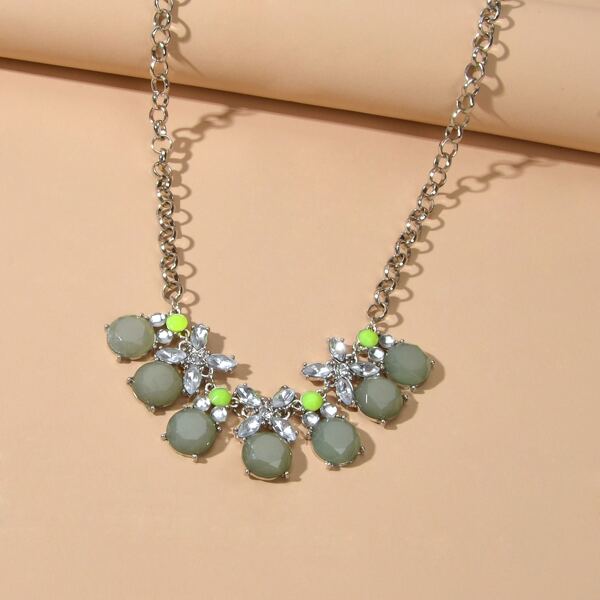

Crystal Decor Necklace, Multicolor