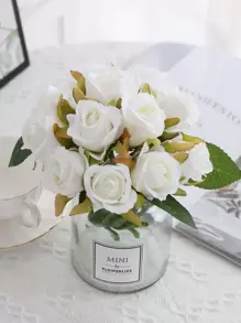 12 piezas Rosa artificial - Blanco - Ver 1