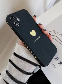 Funda para móvil con patrón de corazón - Negro - Ver 1