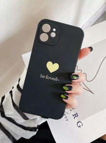 Funda para móvil con patrón de corazón - Negro - Ver 2