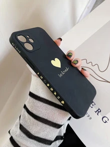 Funda para móvil con patrón de corazón - Negro - Ver 4