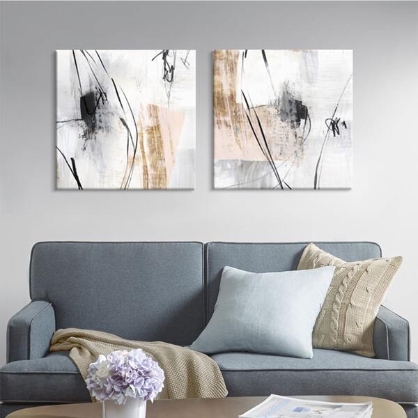 

2pcs Abstract Pattern Unframed Painting, Multicolor