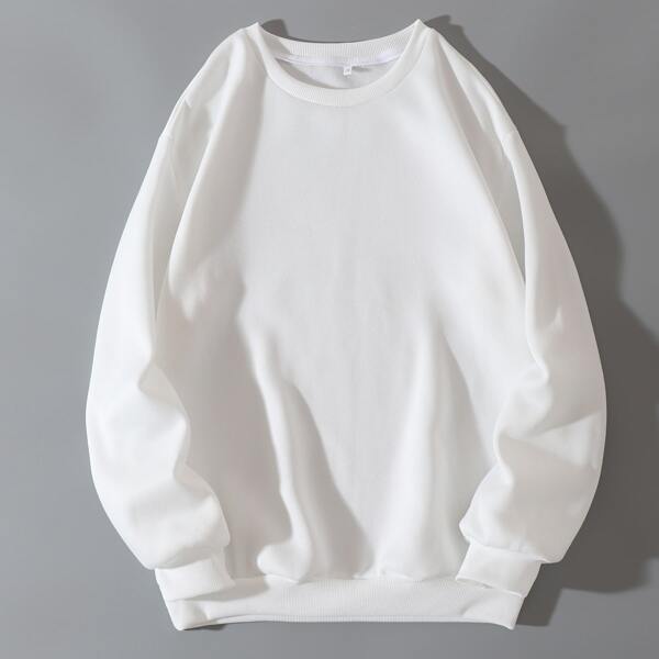 

Solid Thermal Lined Sweatshirt, White