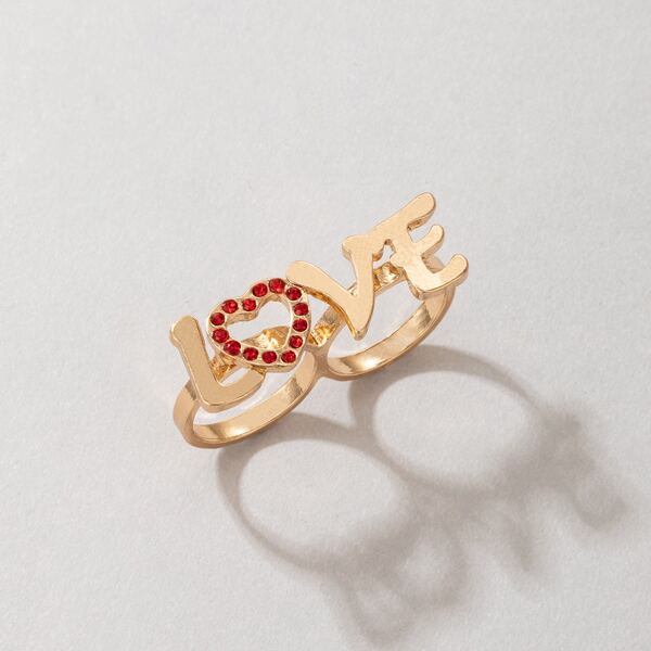 

Letter Decor Ring, Gold