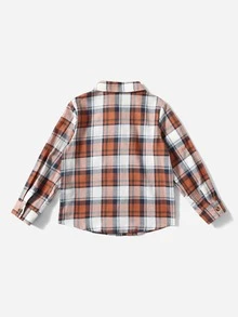 小男童1入組格紋印花襯衫