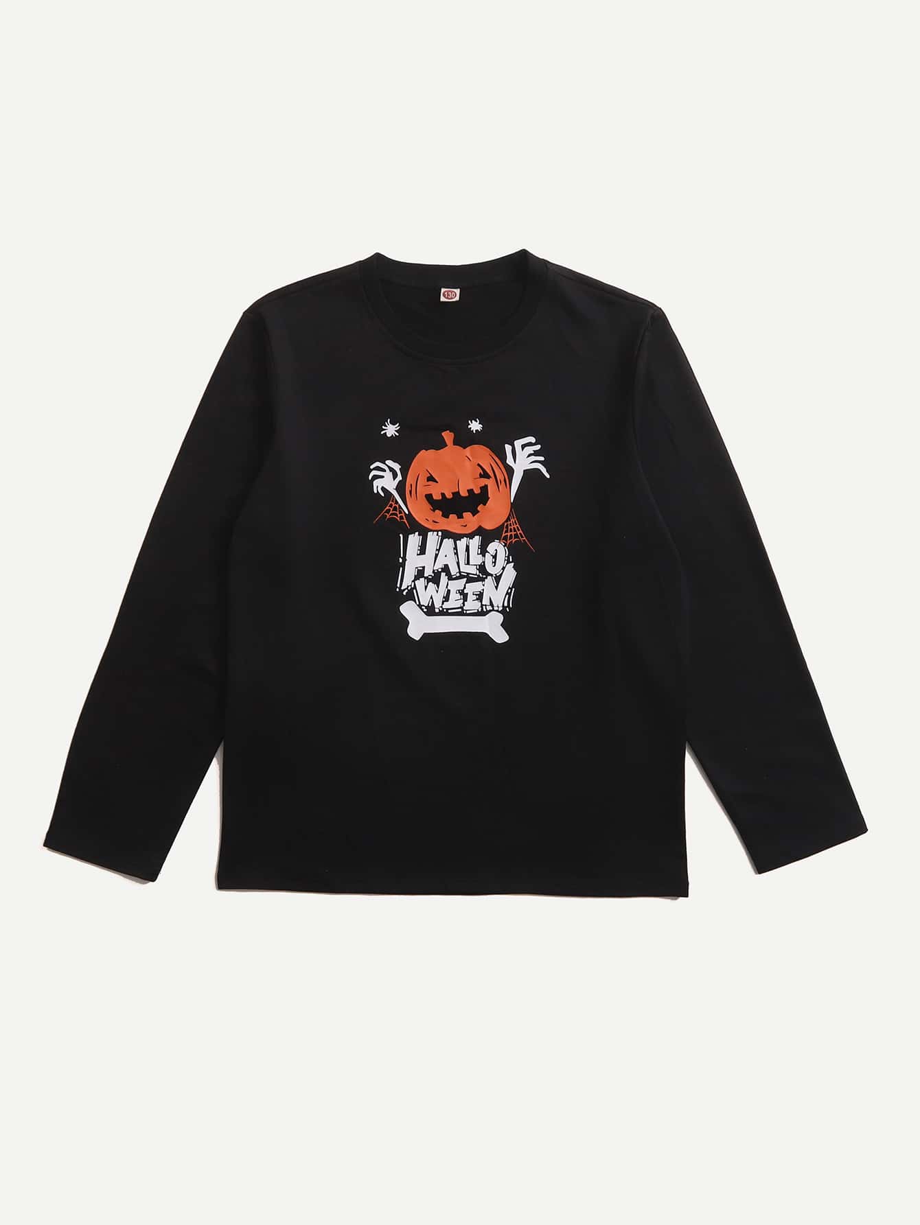 Boys 1pc Halloween Print Tee - Black - View 1