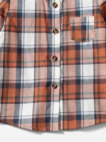 小男童1入組格紋印花襯衫