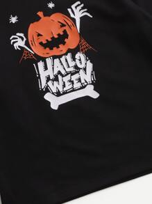 Boys 1pc Halloween Print Tee - Black - View 4