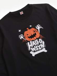 Boys 1pc Halloween Print Tee - Black - View 5