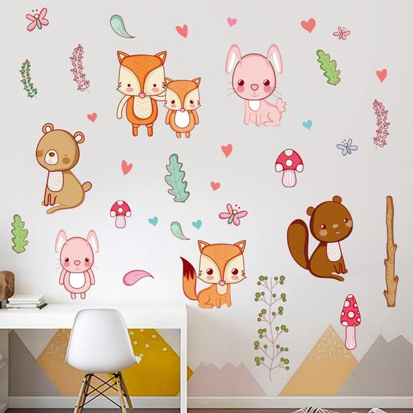 

1pc Animal Print Wall Sticker, Multicolor