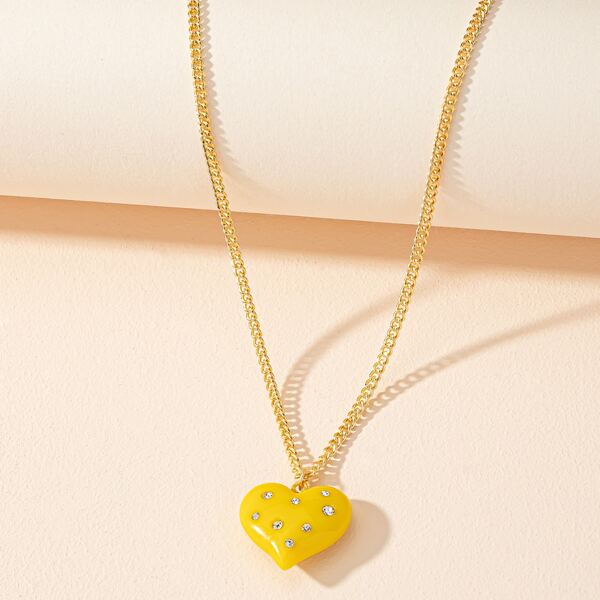 

Heart Pendant Necklace, Yellow