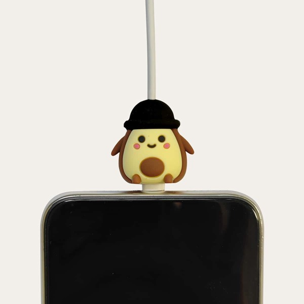 

Cartoon Avocado Shaped Data Cable Protector, Brown