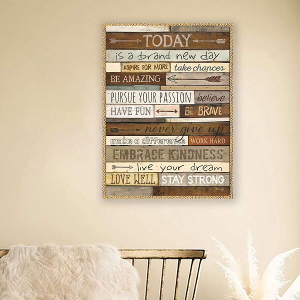 

Slogan Graphic Unframed Painting, Multicolor
