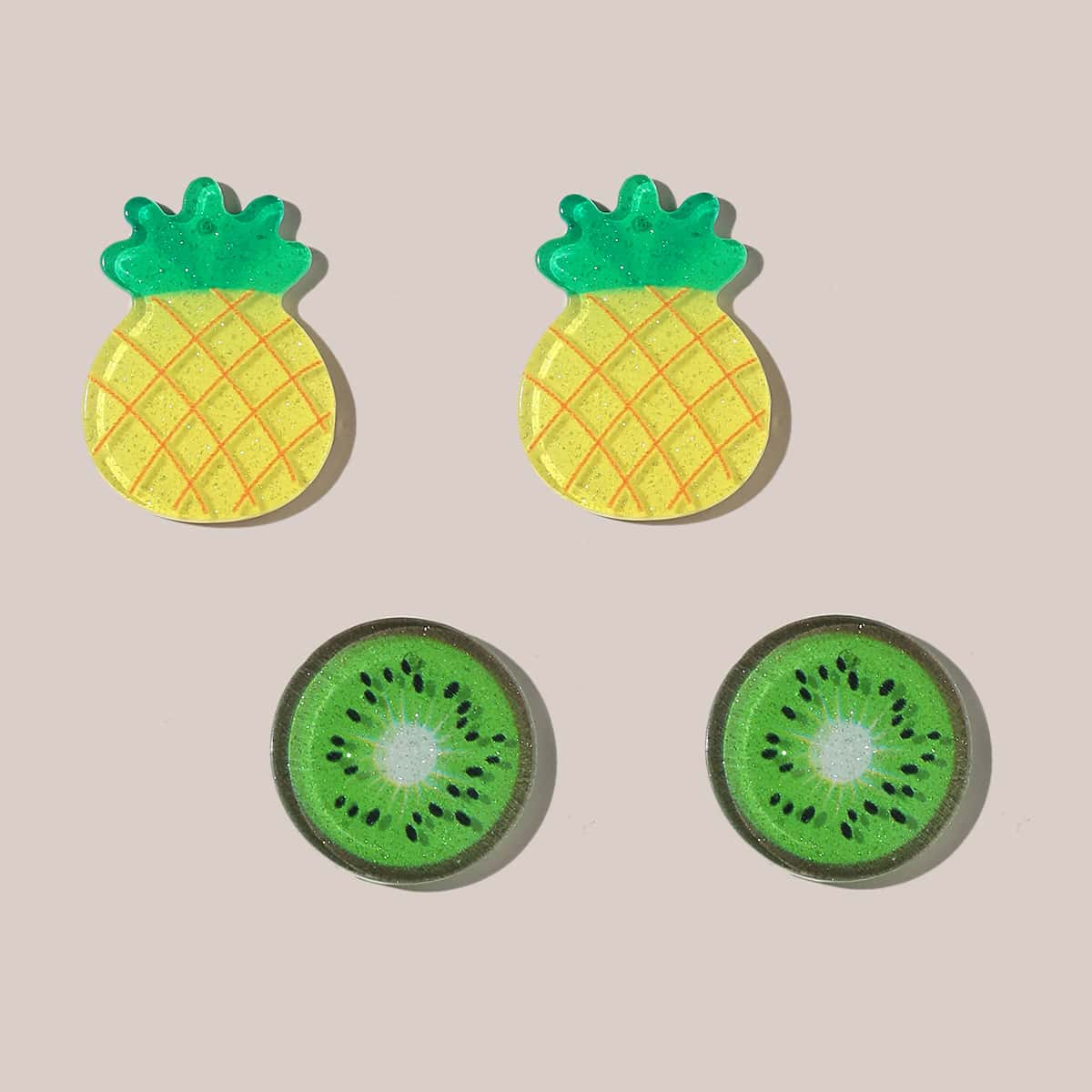 

2pairs Fruit Decor Earrings, Multicolor
