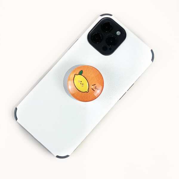 

Lemon Pattern Stand-Out Phone Grip, Orange